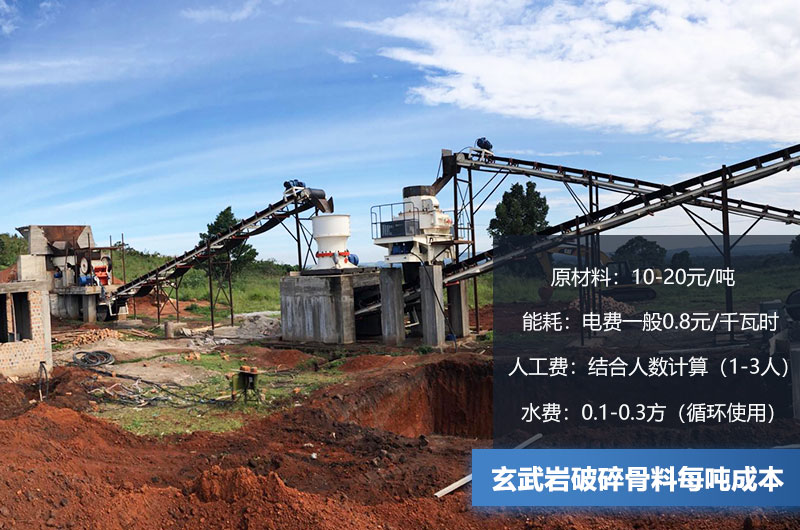 玄武巖破碎骨料每噸成本多少錢？玄武巖破碎設(shè)備有哪些？