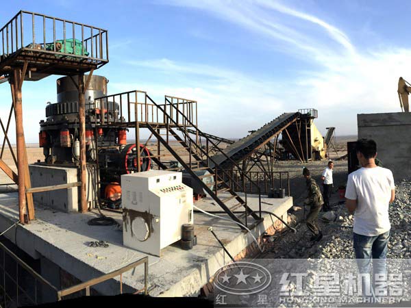 花崗巖破碎生產線客戶現(xiàn)場實拍