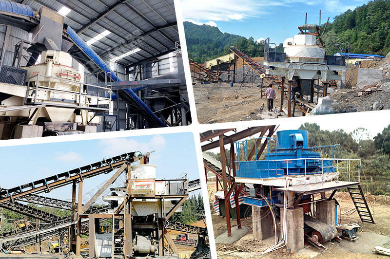 河南各地機制砂廠制砂現(xiàn)場